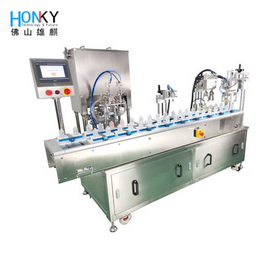 Automatic Mold Cycling Filling And Capping Machine With Mold Adjustment Funciton And Visosity Paste Filling For Multiple Jar Packing