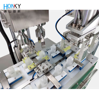 Automatic Mold Cycling Filling And Capping Machine With Mold Adjustment Funciton And Visosity Paste Filling For Multiple Jar Packing