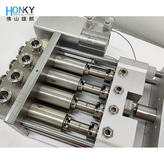 Meerdere koppen keramische vulpomp met 0.4 kW vermogen en 1-10 ml tot 5-50 ml vulgrootte voor vloeistoffen met een hoge viscositeit