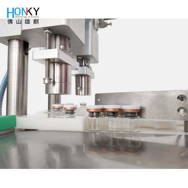 Desktop Double Head Vial Capping Machine Met Air Crimping Voor Frozen-Dry Powder Vial Crimping
