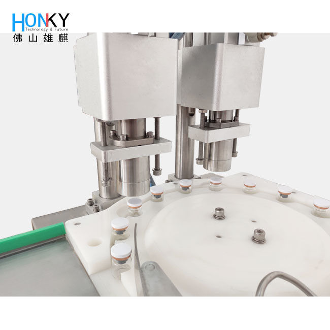 Automatische flacon dekselmachine met dubbele kop en 3600 BPH voor het verzegelen van glazen flacon