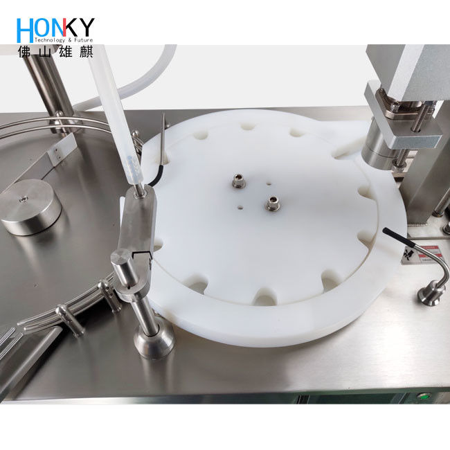 Desktop laboratorium met behulp van een 5 ml injectieflacon vul- en krimpmachine met een hoge vulnauwkeurigheid voor injectieflaconverpakking