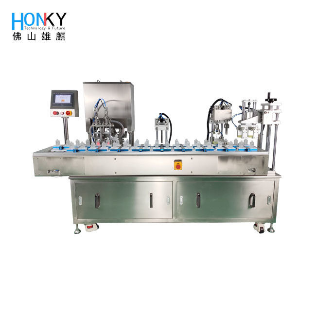 Automatic Mold Cycling Filling And Capping Machine With Mold Adjustment Funciton And Visosity Paste Filling For Multiple Jar Packing