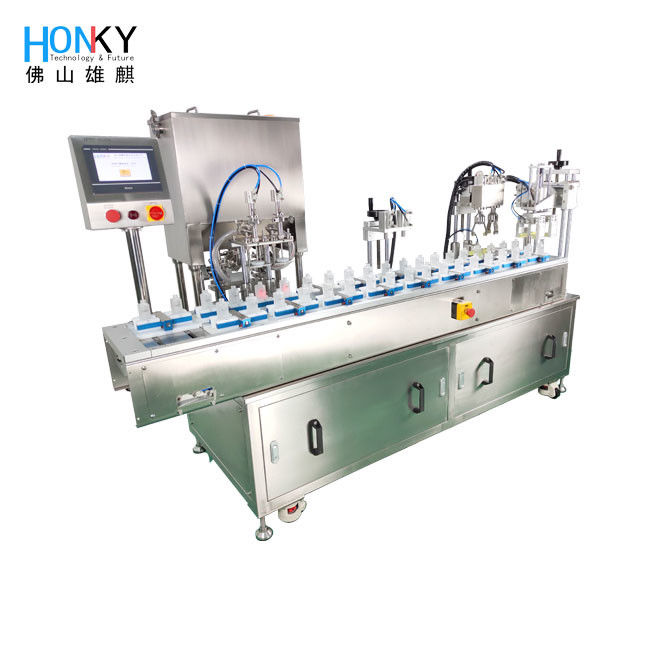 Automatic Mold Cycling Filling And Capping Machine With Mold Adjustment Funciton And Visosity Paste Filling For Multiple Jar Packing