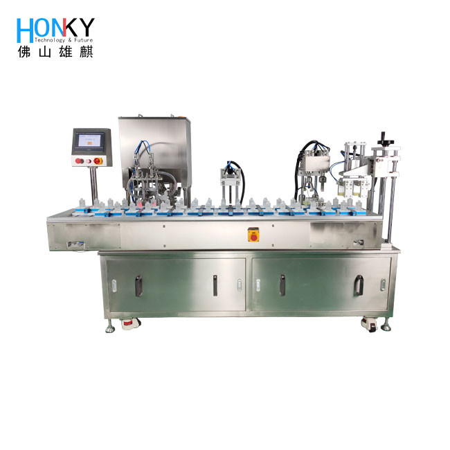 Automatic Mold Cycling Filling And Capping Machine With Mold Adjustment Funciton And Visosity Paste Filling For Multiple Jar Packing