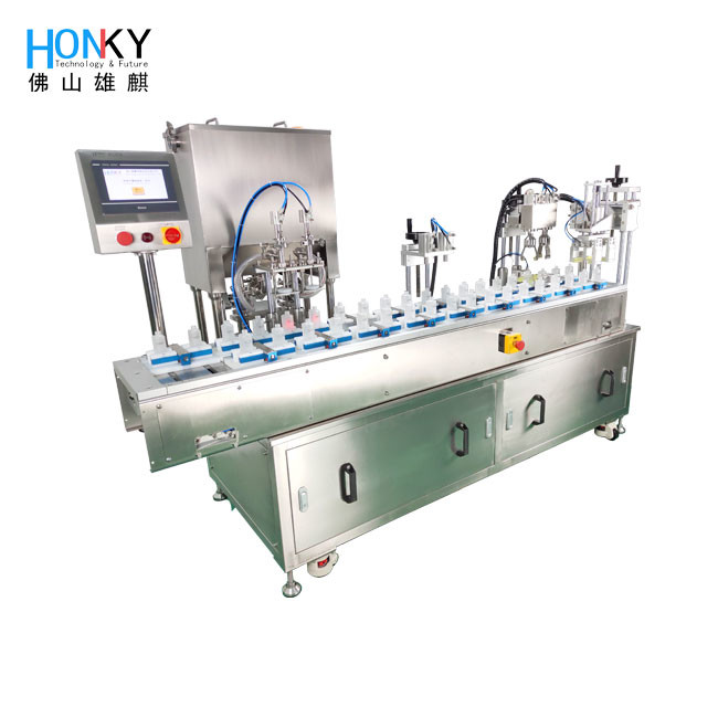 Automatic Mold Cycling Filling And Capping Machine With Mold Adjustment Funciton And Visosity Paste Filling For Multiple Jar Packing