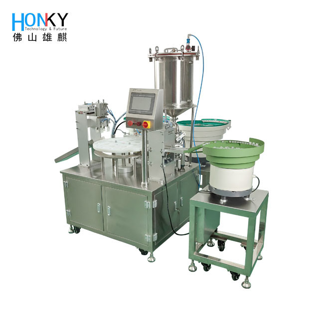 Full Automatic Massage Paste Tube Filling And Cap Pressing Machine With Auto Bottle Feeding Plate For Cosmetic