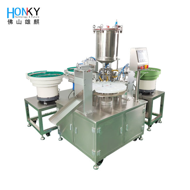 Full Automatic Massage Paste Tube Filling And Cap Pressing Machine With Auto Bottle Feeding Plate For Cosmetic