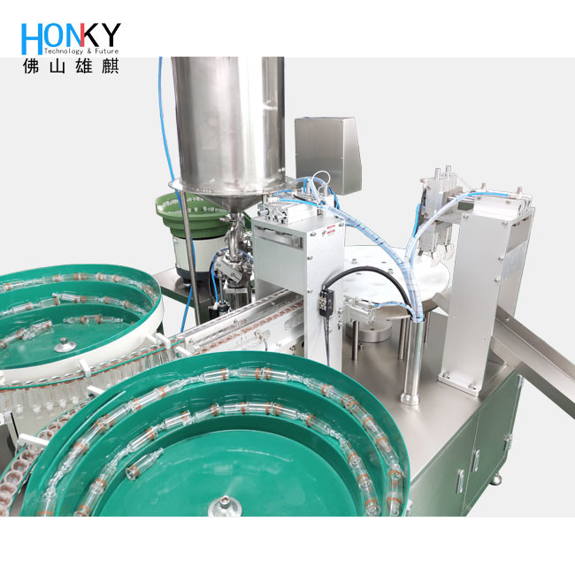 Full Automatic Massage Paste Tube Filling And Cap Pressing Machine With Auto Bottle Feeding Plate For Cosmetic