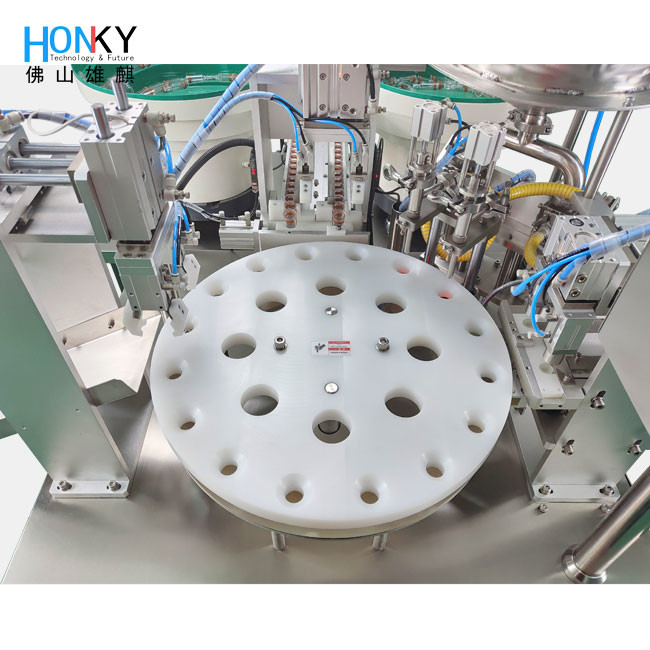 Full Automatic Massage Paste Tube Filling And Cap Pressing Machine With Auto Bottle Feeding Plate For Cosmetic