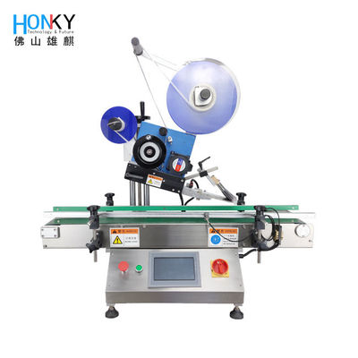 Desktop Automatic Flat Surface Plane Labeling Machine Met Kleefklever Label Printer Voor Tas Doos Fleskaart