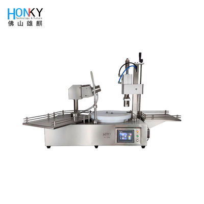 Desktop Automatische 30 ml glazen flacon vloeistofvulmachine met krimpkapfunctie voor flaconvulsering en -kap